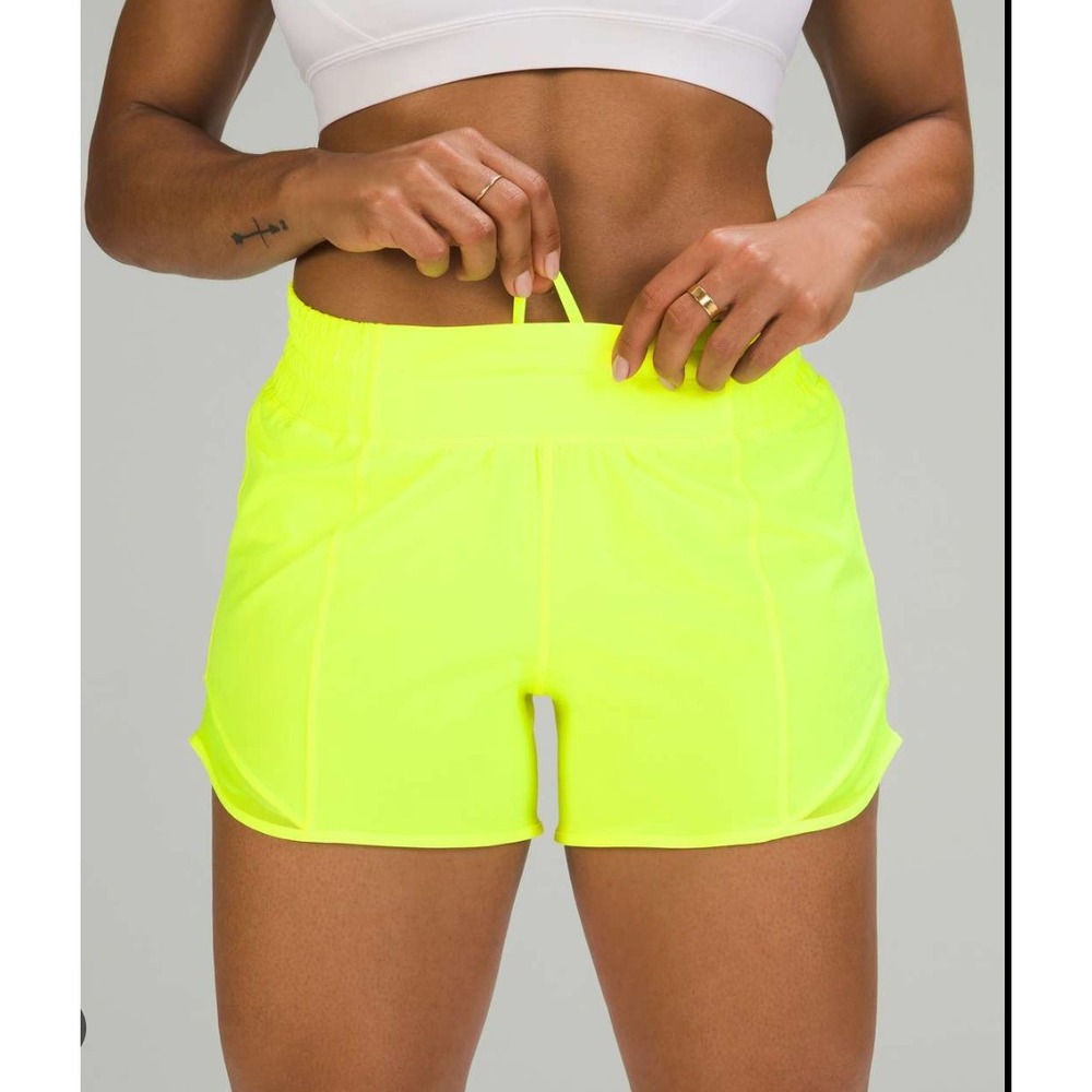 Lululemon Hotty Hot High-Rise Short 4" Highlight Yellow Size 4 Neon